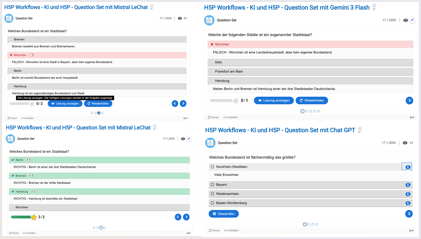 Beispiele für Antworten