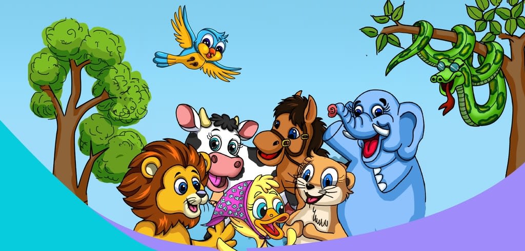 Group of smiling animals